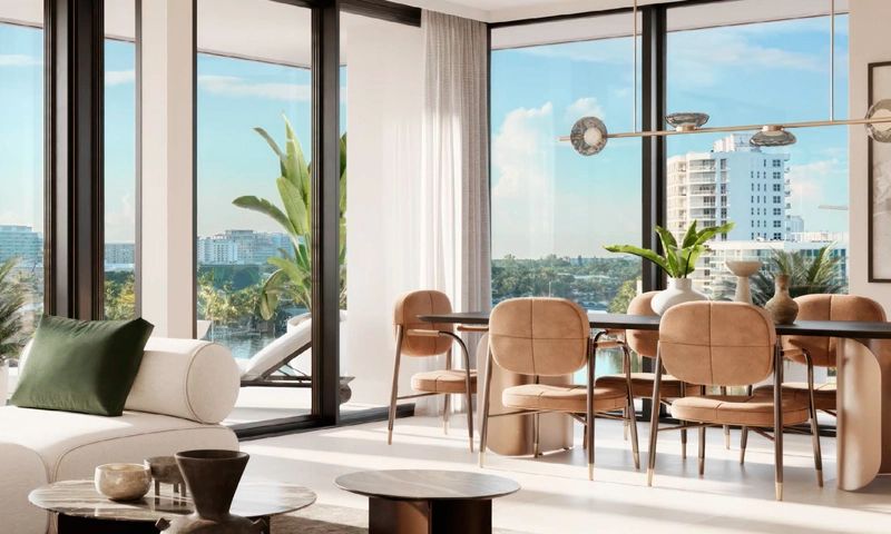 Living Room at Bay Harbor Tower